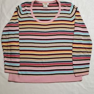 Vintage Talbots Women's Sweater Multi Color Size XL Scoop Neckline Warm Winter